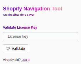Validate License Key UI